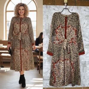 Sara Navon Scarf Print Chain Dress - Dark Academia Vibe size small